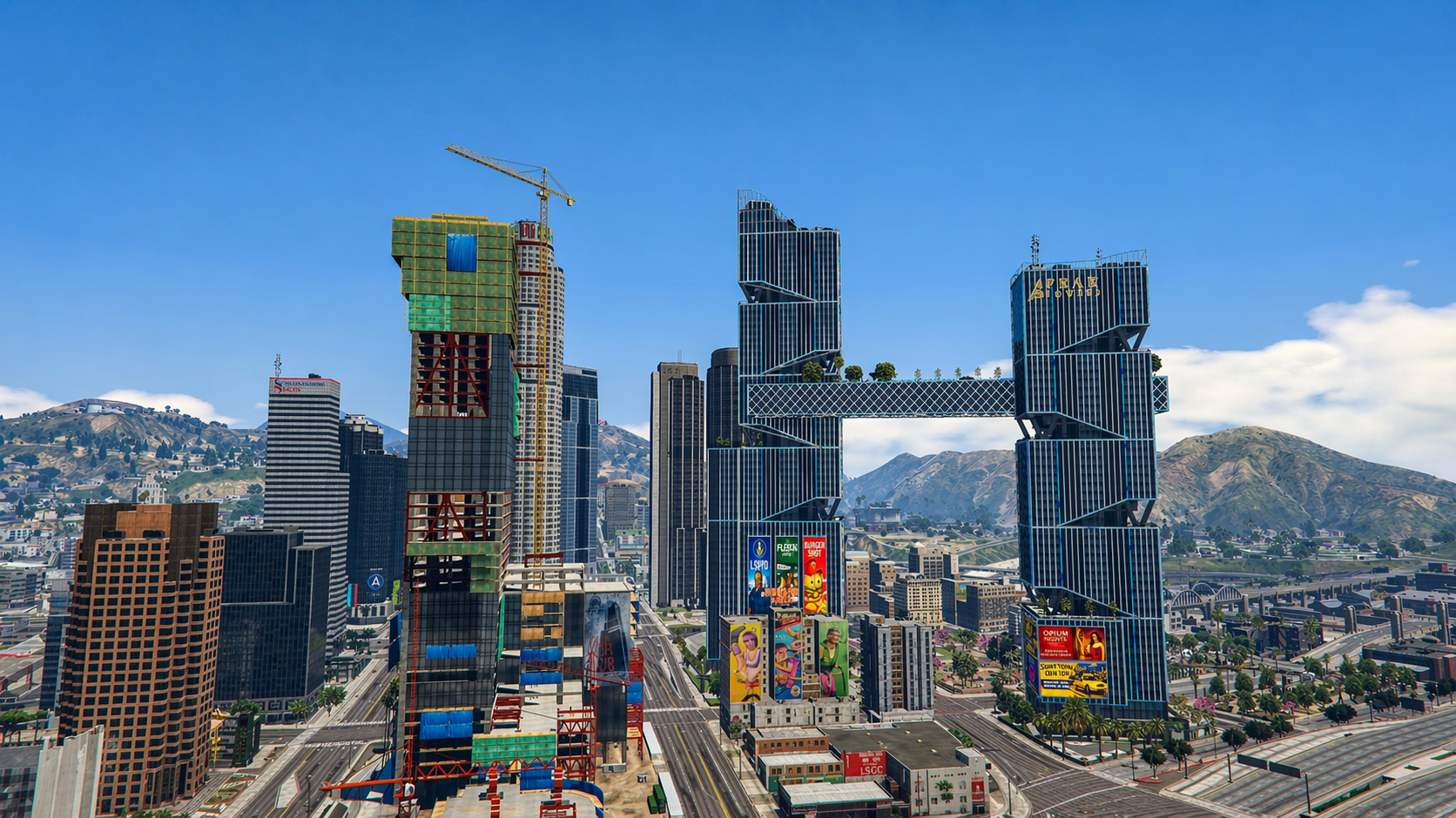 Torre corporate illuminata